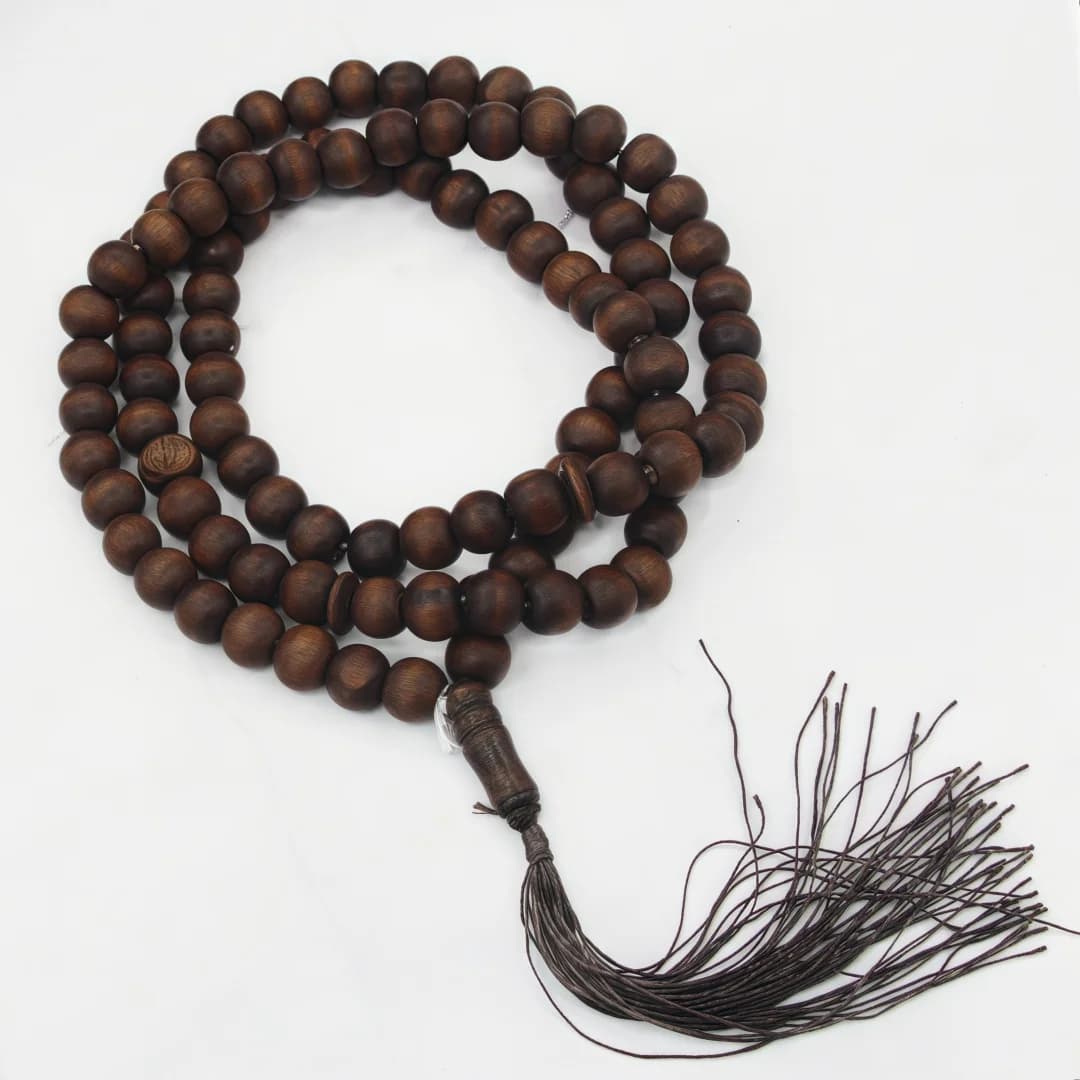 مسبحة صلاة إسلامية من خشب الصندل 99 حبة 10 ملم مسبحة مسلمة مسبحة مسلمة مسبحة مسلمة مسبحة مسلمة مسبحة قلق عداد صلاة - 3