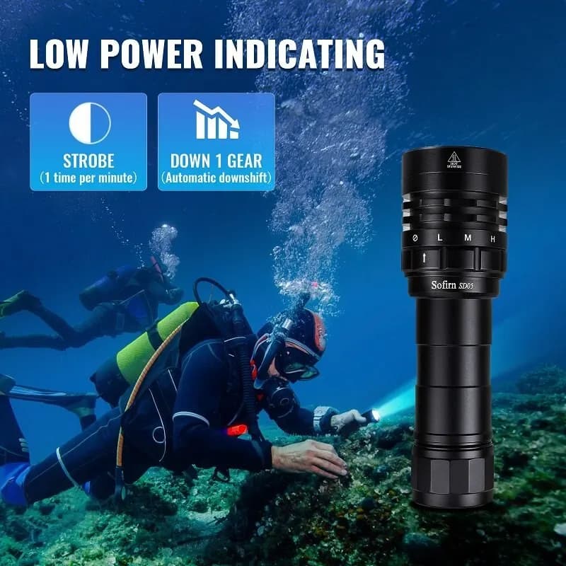 Sofirn SD05 Scuba Diving Light XHP50.2 Super Bright 3000lm 21700 Flashlight with Magnetic Switch 5000K 6500K - 3