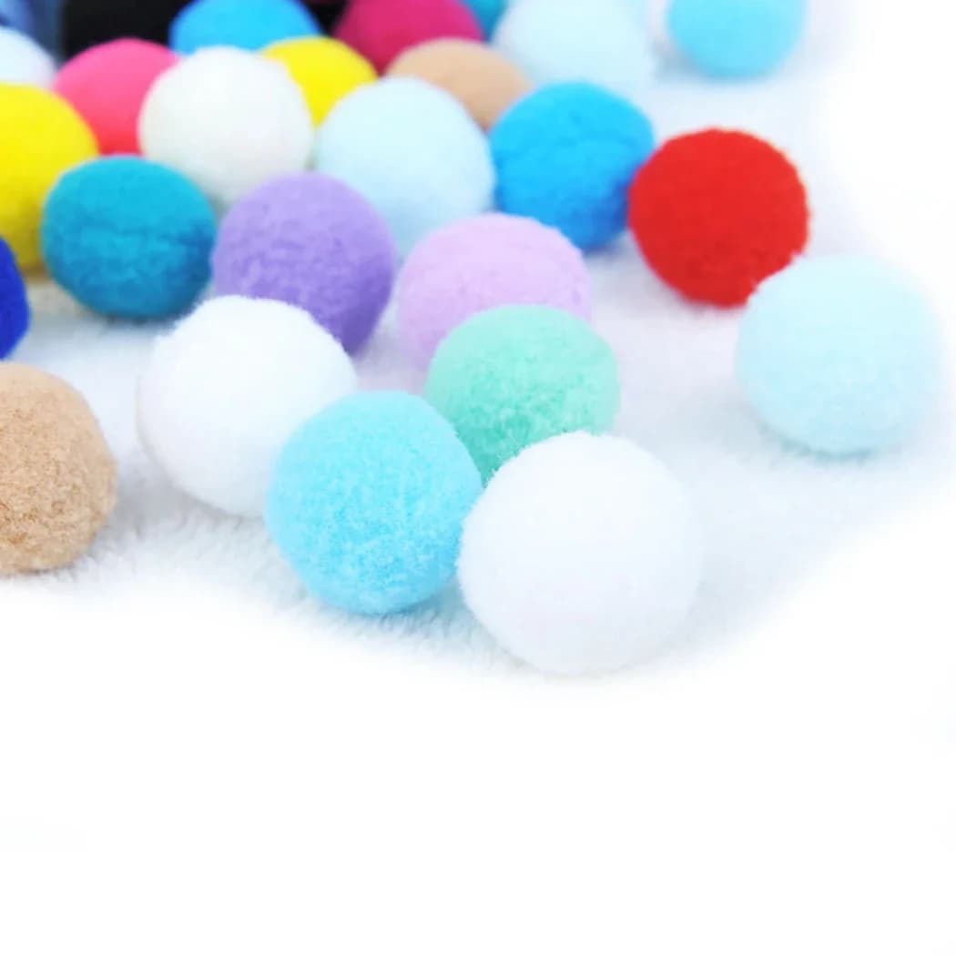 50/100 Pcs Cute Funny Cat Toys Stretch Plush Ball Cat Toy Ball Creative Colorful Interactive Cat Pom Pom Cat Chew Toy - 6