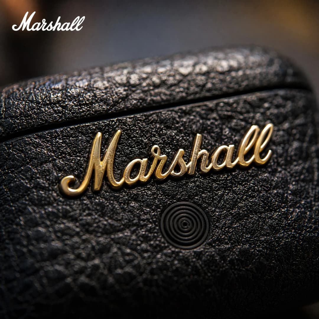 سماعات أذن Marshall MOTIF II 2 ANC لاسلكية بتقنية Bluetooth مع إلغاء الضوضاء النشط إصدار أسود وذهبي HK - 6