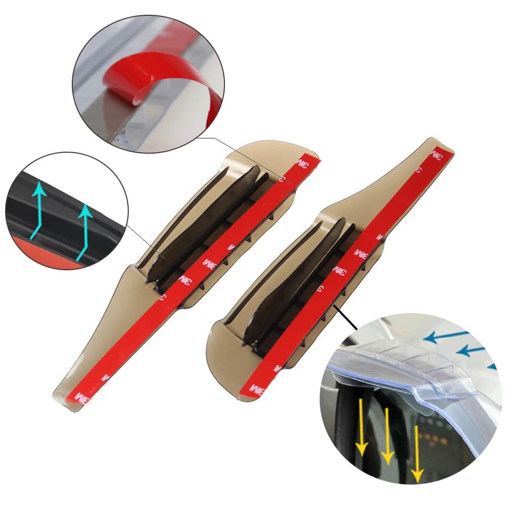 Air Guide Diversion Rainwater Car Rearview Mirror Rain Eyebrow Reflector Reverse Mirror Ventilation Type Universal Rain Eyebrow - 5