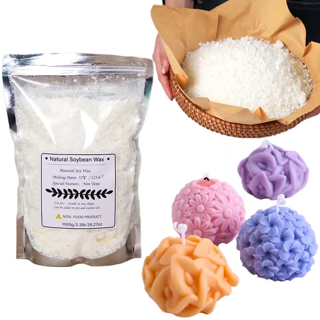 500g/1kg Natural Soy Wax Flake DIY Candle Making Supplies Scented Candle Raw Material Smokeless Candles Wicks Making Crafts - 3
