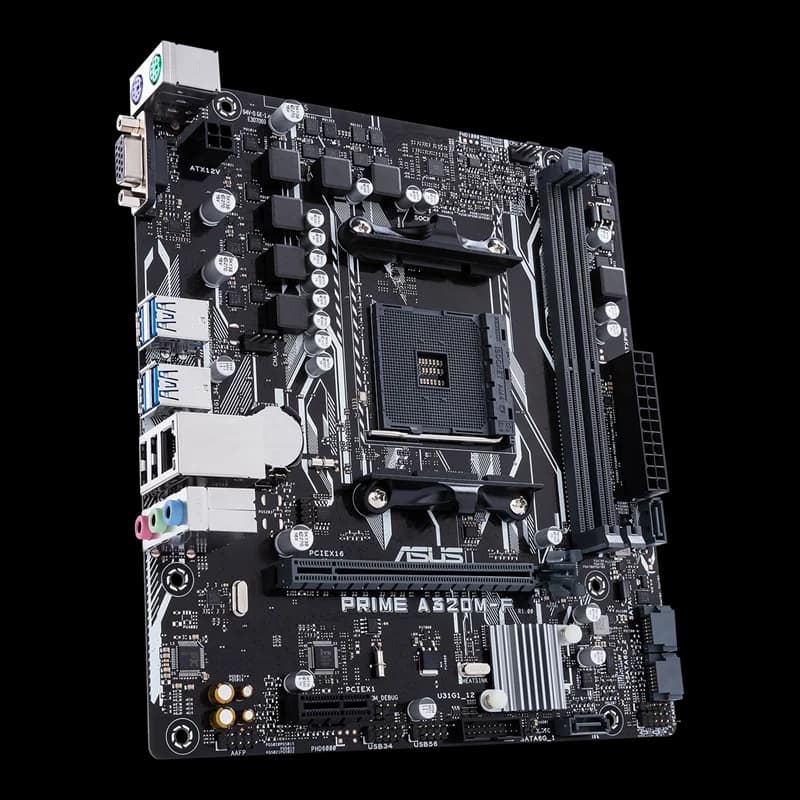 لوحة أم مستعملة ASUS PRIME A320M-F بمقبس AM4 وشريحة AMD A320 وذاكرة DDR4 بسعة 32 جيجابايت Micro ATX - 2