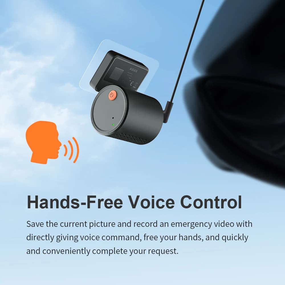 كاميرا داش 2K للسيارات KAWA صغيرة مع تسجيل فيديو وتحكم صوتي للطوارئ ورؤية ليلية وتطبيق واي فاي - 3