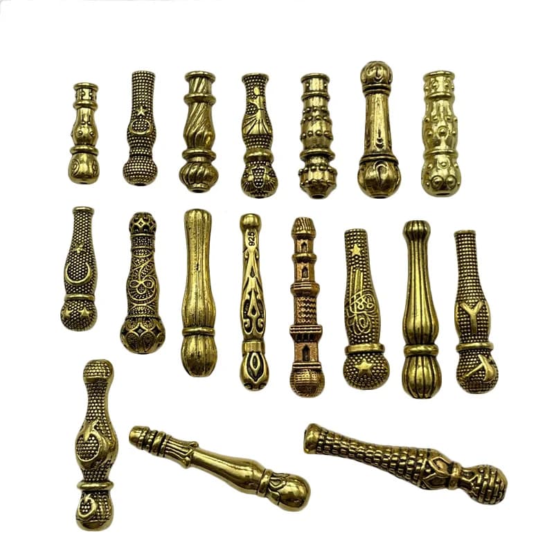 10 قطع موصل قلادة مسبحة على شكل قضيب لصنع المجوهرات DIY أساور خرز الصلاة يدوية عقد شرابة معدنية - 4