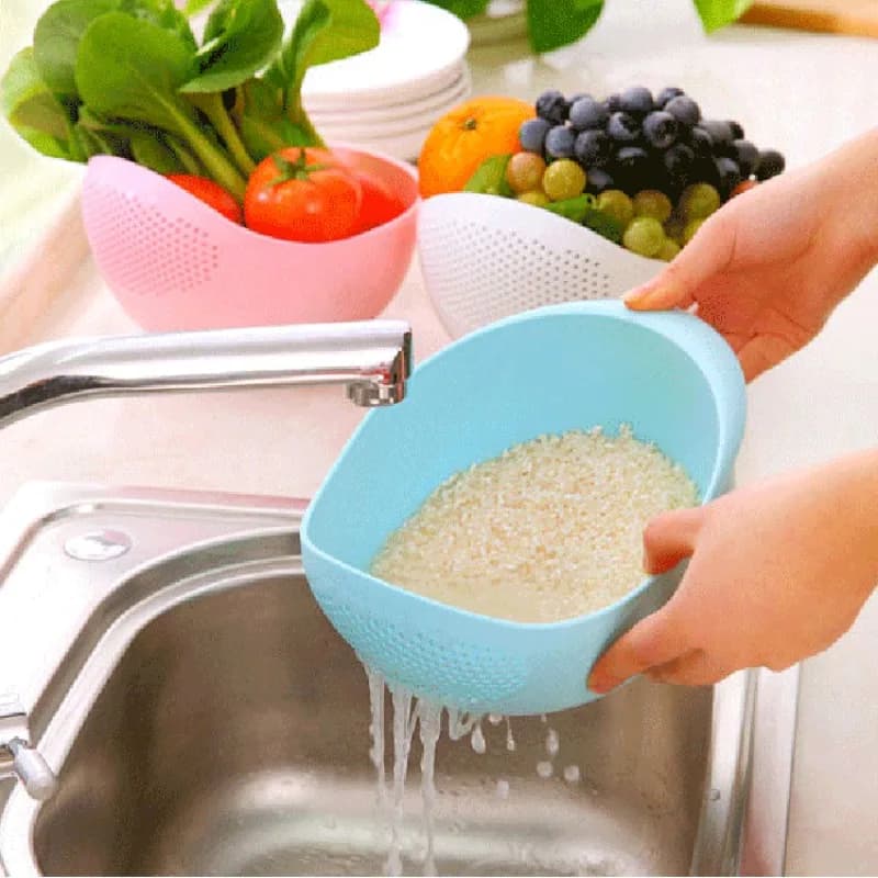New Food Grade Plastic Rice Strainer Vegetable Washing Basket Fruit Vegetable Washing Drain Basket Kitchen Multi-purpose Storage - 2