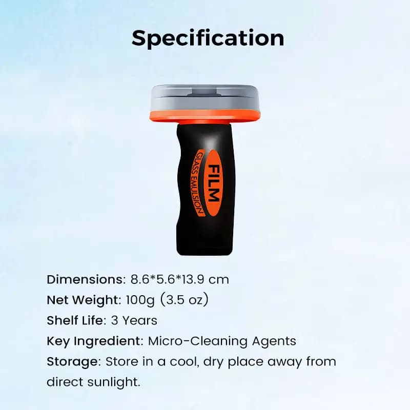 منظف لإزالة طبقة الزيت من زجاج السيارة الجانبي والأمامي، 100 جرام، منظف طارد للماء ومضاد للضباب، مزيل طبقة الزيت من الزجاج - 4