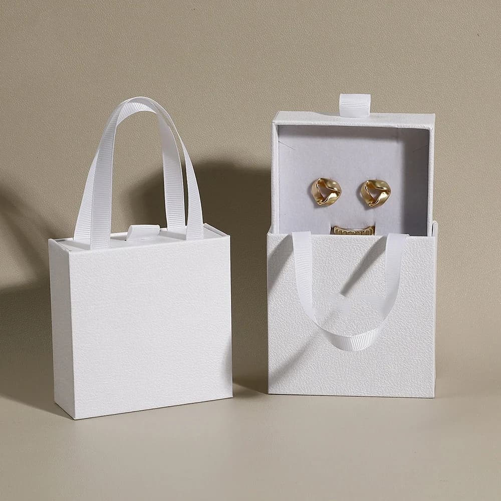 صندوق مجوهرات على شكل درج مع مقبض للزفاف والسفر محمول منظم هدايا خواتم أقراط قلائد