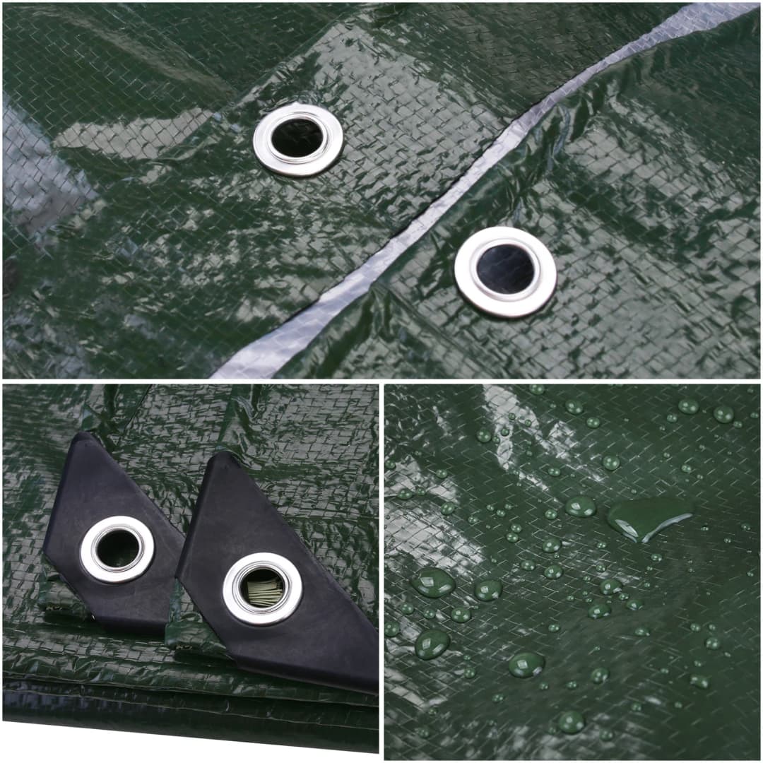 غطاء قماشي ثقيل مقاوم للماء والأشعة فوق البنفسجية مع حلقات لأثاث الفناء والسيارات والمخيمات وحماية من المطر - 2