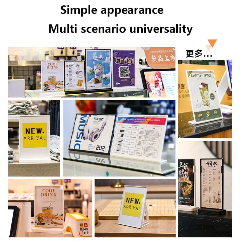 A4/A5/A6 Acrylic Panel Menu Display Stand L-Shaped Vertical Table Card Table Brand High-End Plastic Wine Catalog Menu Name Card - 4