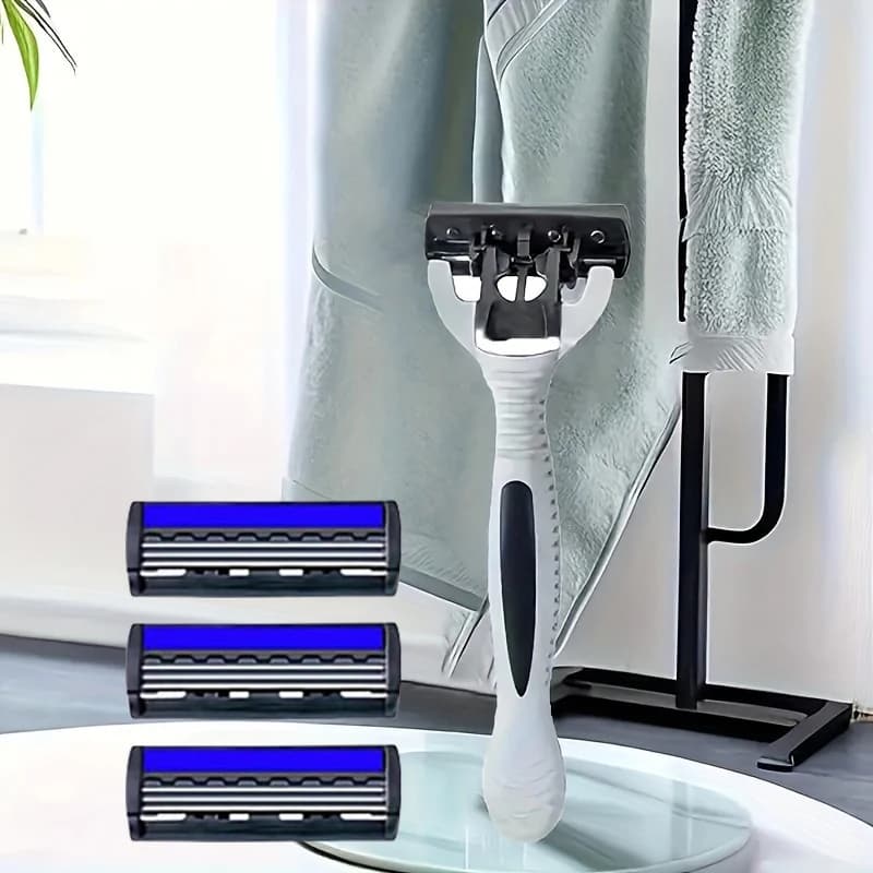 NEW Shaver Men Razor Shaving 3 Layer Stainless Blade Shaver Reusable Safety Razor Hair Removal Shaver Imported Blade Multi Tool - 5