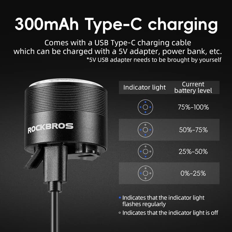 ROCKBROS Smart Bicycle Taillight Type-C Charging Auto Brake Sensing LED Rear Light Aluminum Alloy Bike Lamp Accessories Q1MAX - 5