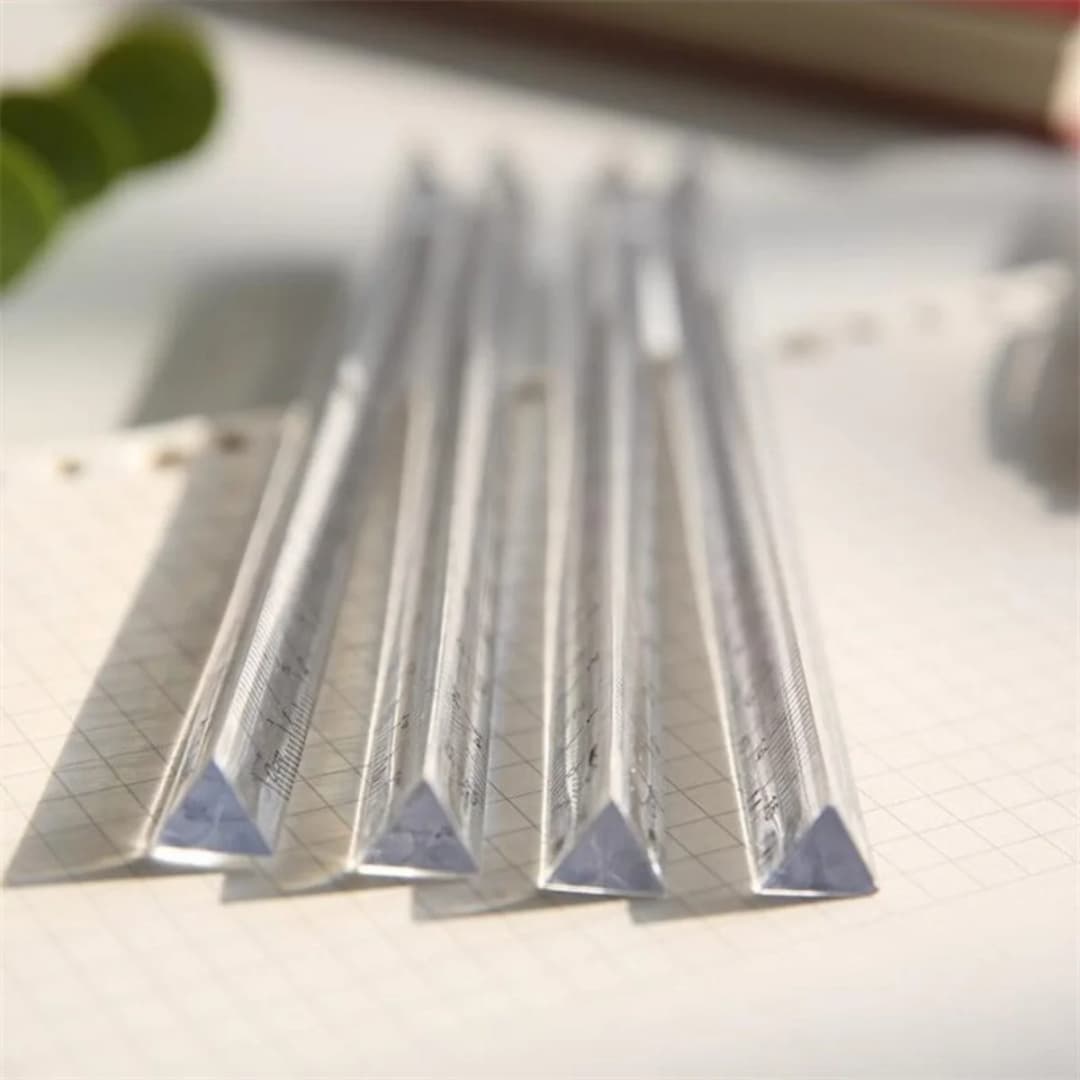 1PCS Transparent Triangle Ruler School and Office Supplies Stationery - 5