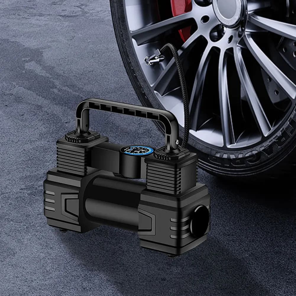 Car Tire Pump Auto Air Compressor Digital Display 12V Electric Car Tire Inflator with LED Light Vacuum Tire Pump for All Vehicle - 2