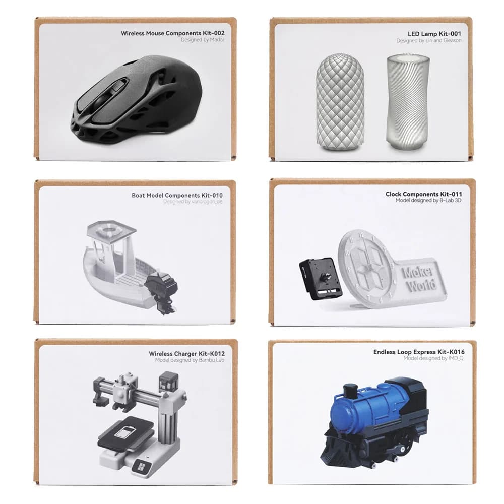 Bambu Lab 3D Printing DIY Creative Model Computer Wireless Mouse Charger Engine LED Light Hardware Clock Gifts 3D Printer Parts