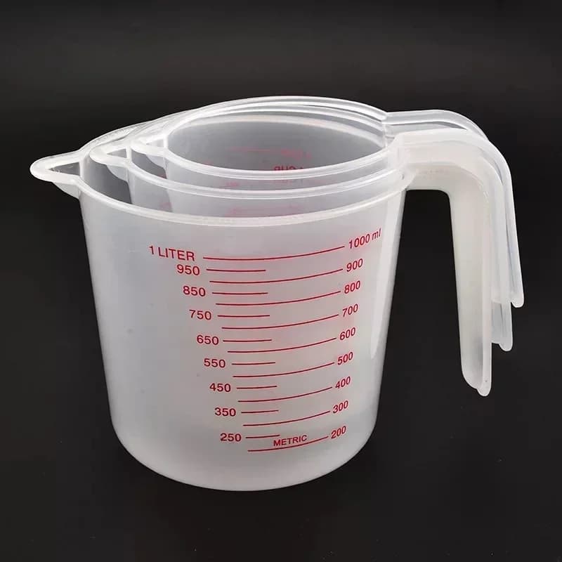 3 قطع أطقم خبز أكواب قياس سائل كوب قياس PVC كوب بلاستيك أدوات خبز مطبخ