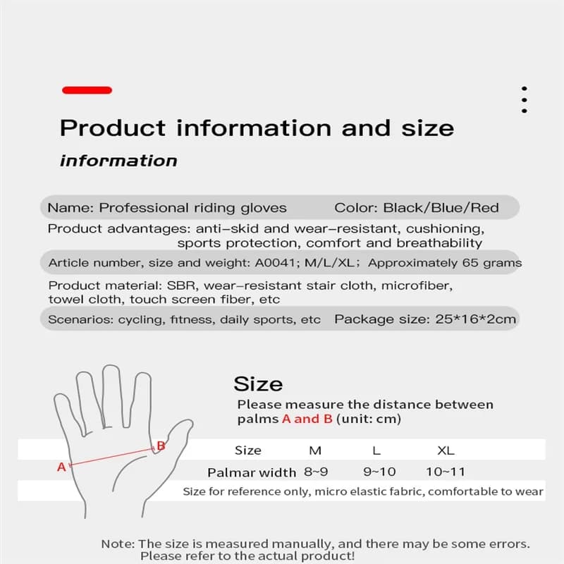 قفازات رياضية لركوب الدراجات الجبلية قفازات كاملة الأصابع للرجال والنساء الجري اللياقة البدنية صالة الألعاب الرياضية ربيع صيف قفازات الدراجات النارية - 6