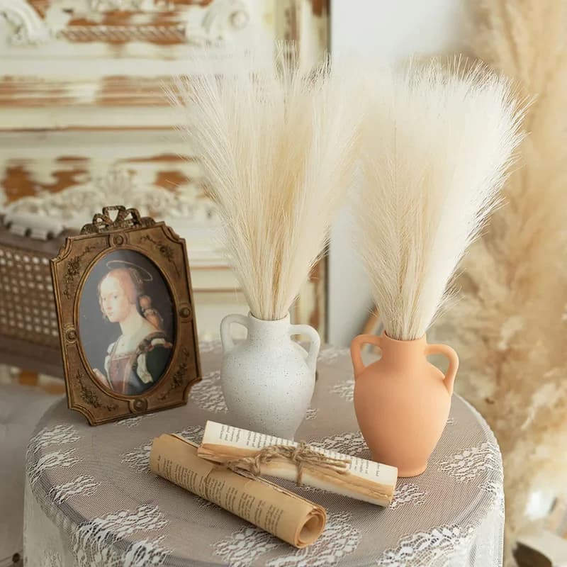 55CM Fluffy Pampas Grass Boho Decor Flower Fake Plant Reed Simulated Wedding Party Home Decoration Artificial Flowers