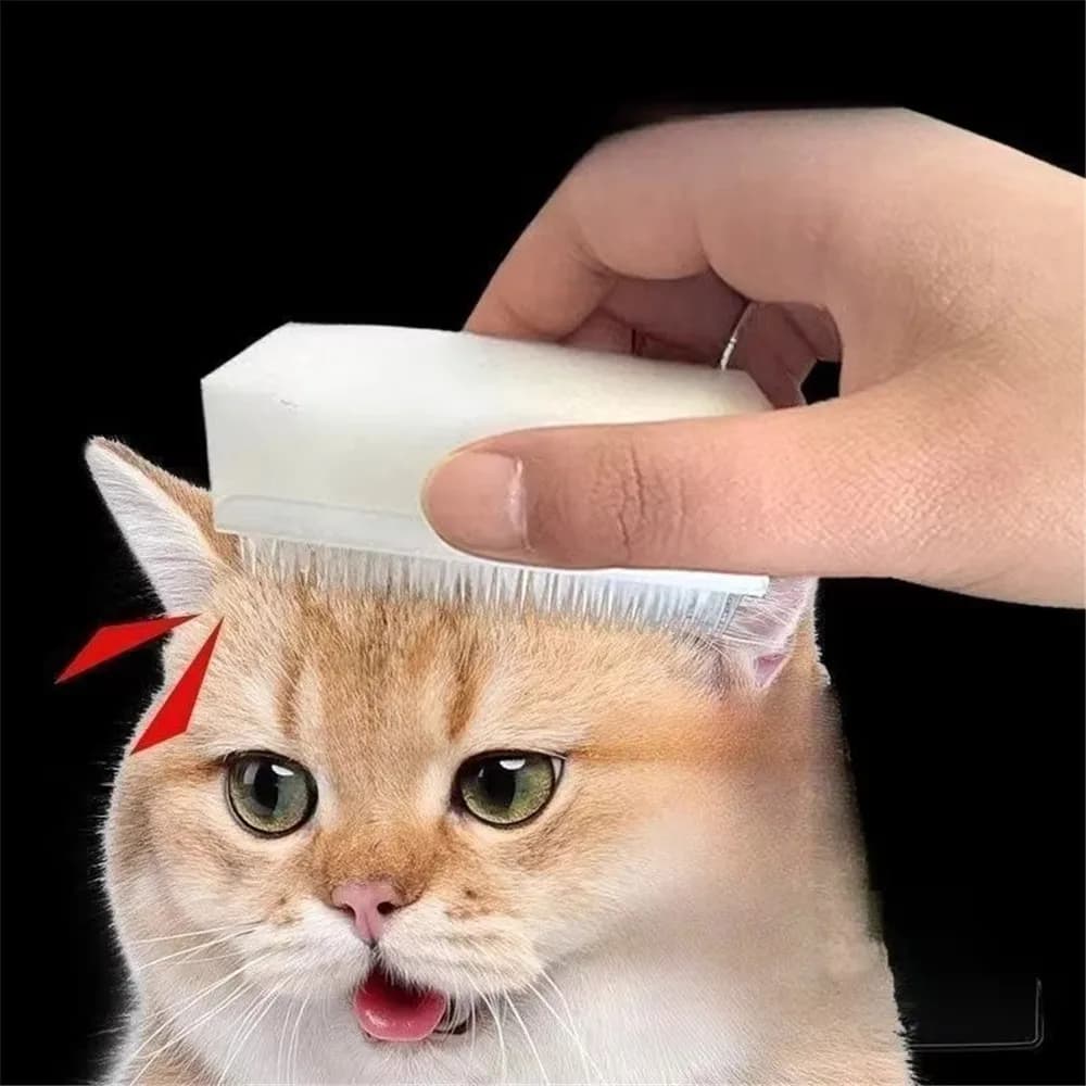 Cat Massage Brush Tongue Sensory Cleaning Brush Soft Cat and Dog Tongue Coating Brush Double-sided Sponge Cat Unzip Tongue Comb - 2