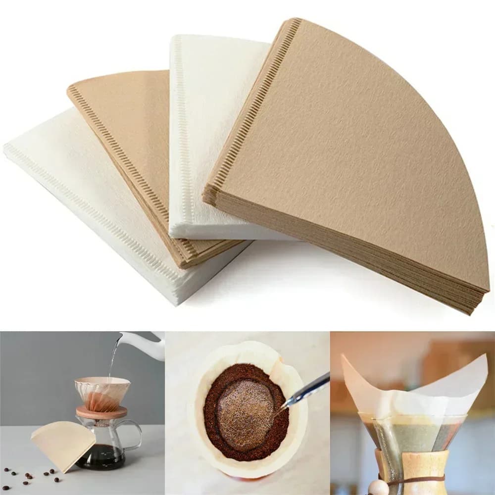 40/100Pcs V Shape Coffee Filter Paper Unbleached Disposable Food Grade V60 Coffee Filters for Pour Over Coffee Maker Drip Coffee - 2