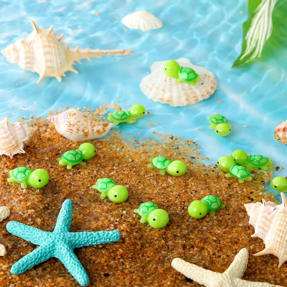 5/10PCS Adorable Mini Resin Turtle Miniature - Cute Fairy Garden Ornament, Micro Landscape Home Plants DIY Craft Decoration - 5