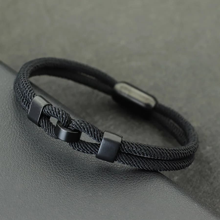 Unique Stylish Knot Bracelet For Men Stainless Steel Strong Magnetic Buckle Rope Braclet Father Day Gift Pulsera Hombre Joias