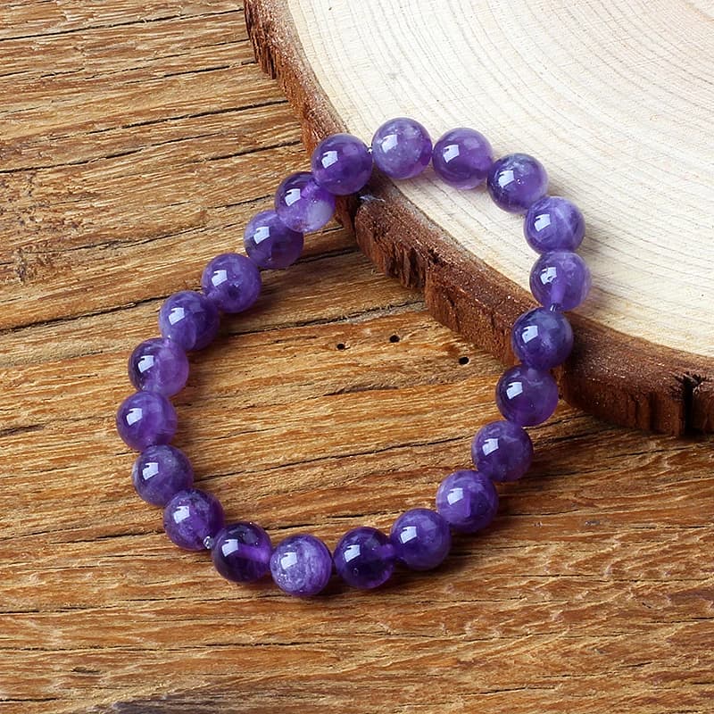 Geniune Amethyst Natural Crystal Bracelet for Women Pulsera Amethust Bracelet Made of Real Natural Stone Beads Body-Purifying - 6