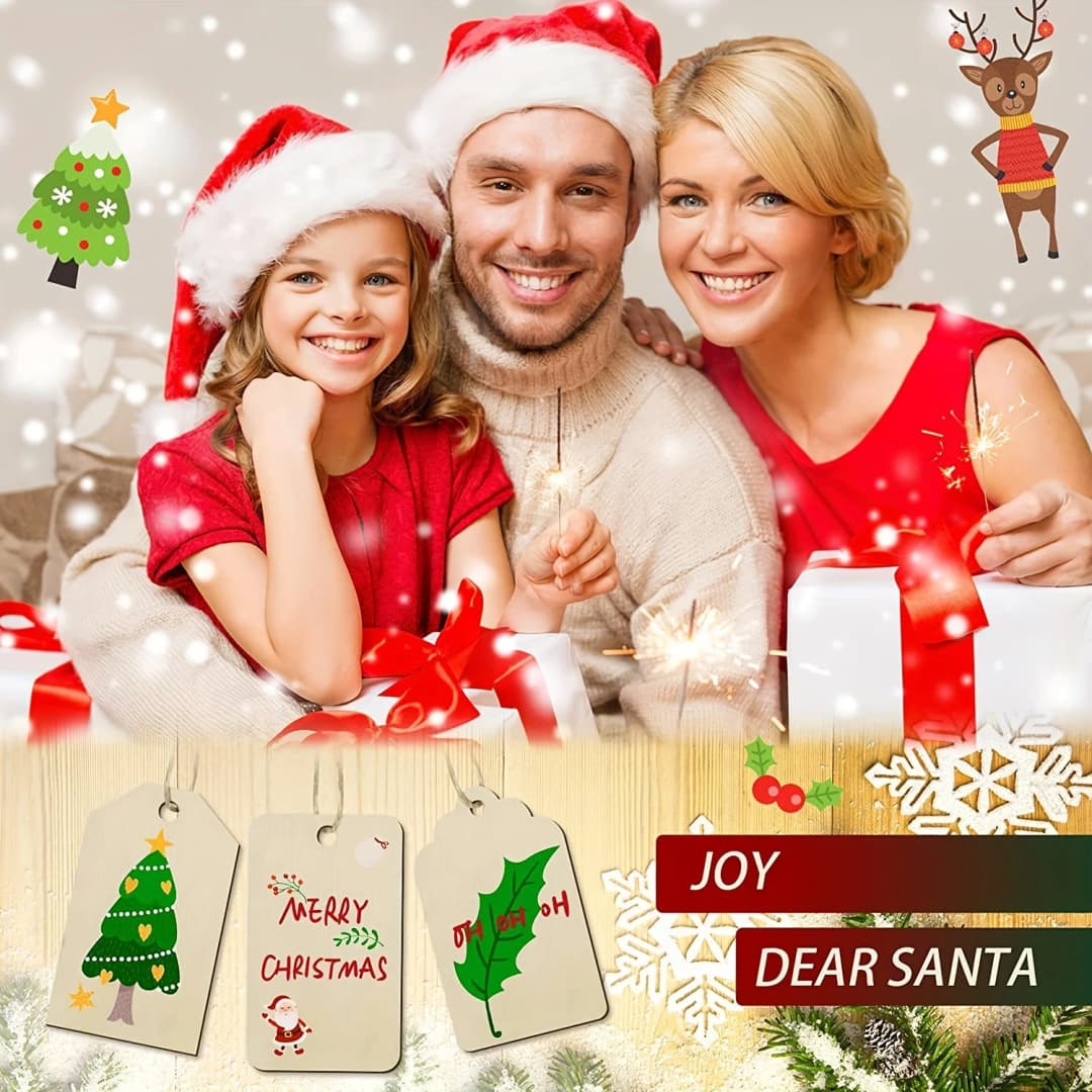 60 قطعة 1X2in علامات خشبية غير مكتملة ملصقات حرفية للمنزل لوازم حرفية ذاتية الصنع هدية زينة الزفاف - 5