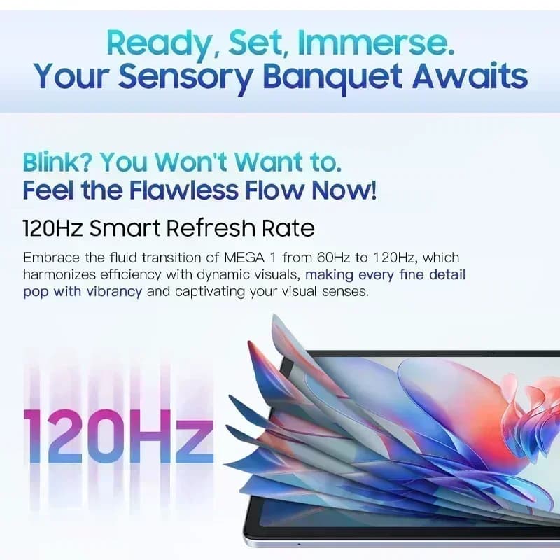 أجهزة لوحية Blackview MEGA 1 مقاس 11.5 بوصة بشاشة 2.4K بمعدل تحديث 120 هرتز وكاميرا 50 ميجابكسل وذاكرة 12 جيجابايت وسعة تخزين 256 جيجابايت وبطارية 8800 مللي أمبير وشحن 33 واط ودعم Widevine L1 ونظام أندرويد - 4