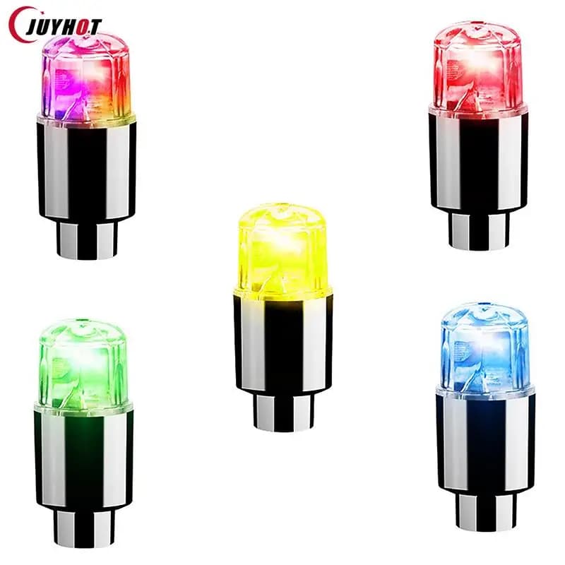Neon Bicycle Valve Lamp Car Motorcycle Color Cool LED Wheel Tire Light Bike Valve Caps Skull Gem Flash Hot Wheels Spoke Light - 3