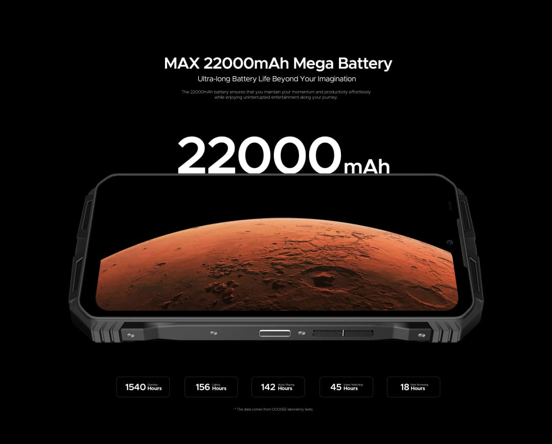 DOOGEE V Max Plus Rugged Phone 22000mAh 36GB(16+20) 512GB 200MP Camera Phone 6.58" 120Hz Dimensity 7050 Android14 - 3