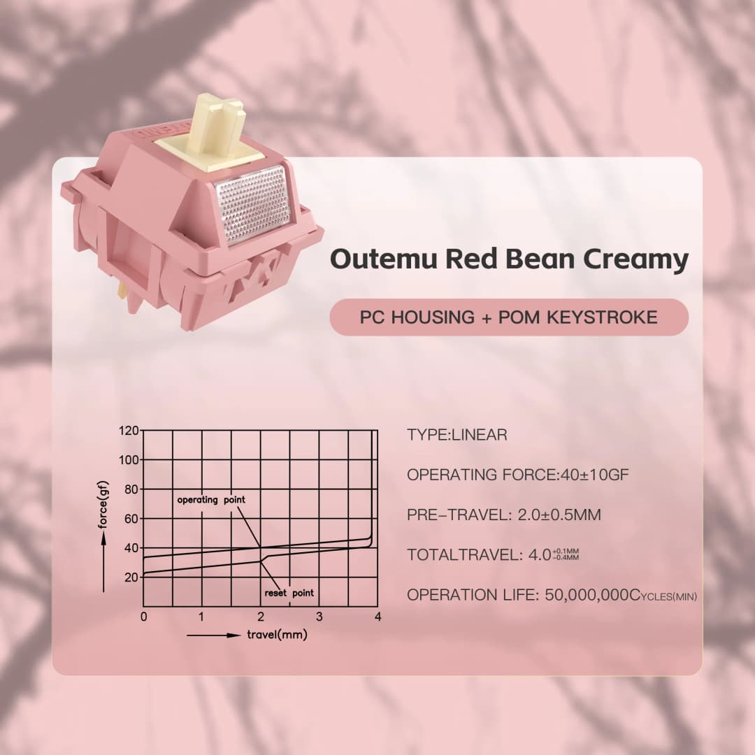 مفتاح KZ Red Bean، 5-pin، 40g، إحساس خطي، مُشحم مسبقًا من المصنع، منخفض الارتفاع، متوافق مع لوحات المفاتيح الميكانيكية MX - 2
