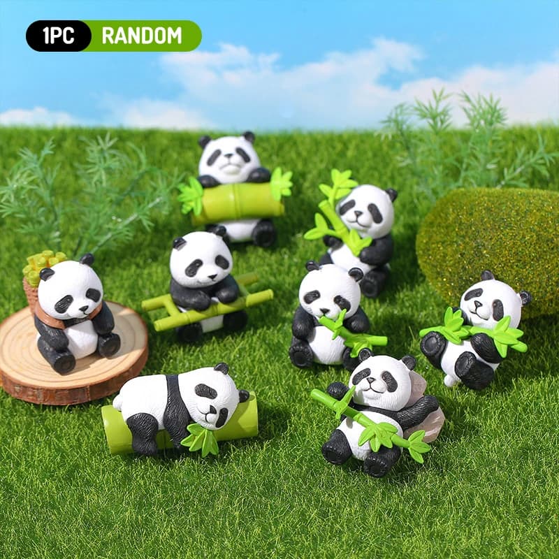 Creative Kawaii Mini Resin Panda Series Figurine Miniature Bonsai Doll House Decoration Accessories For Children Gift Toys - 2