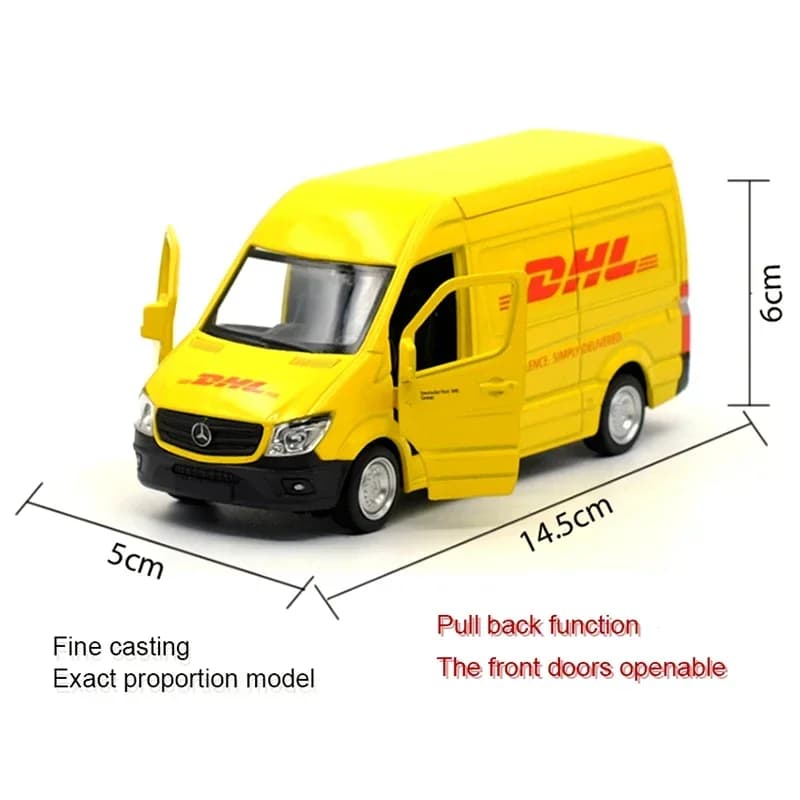 1:36 RMZ CITY  Sprinter (DHL) Alloy Diecast Car Model Toy With Pull Back For Children Gifts Toy Collection Gift for Birhday - 5