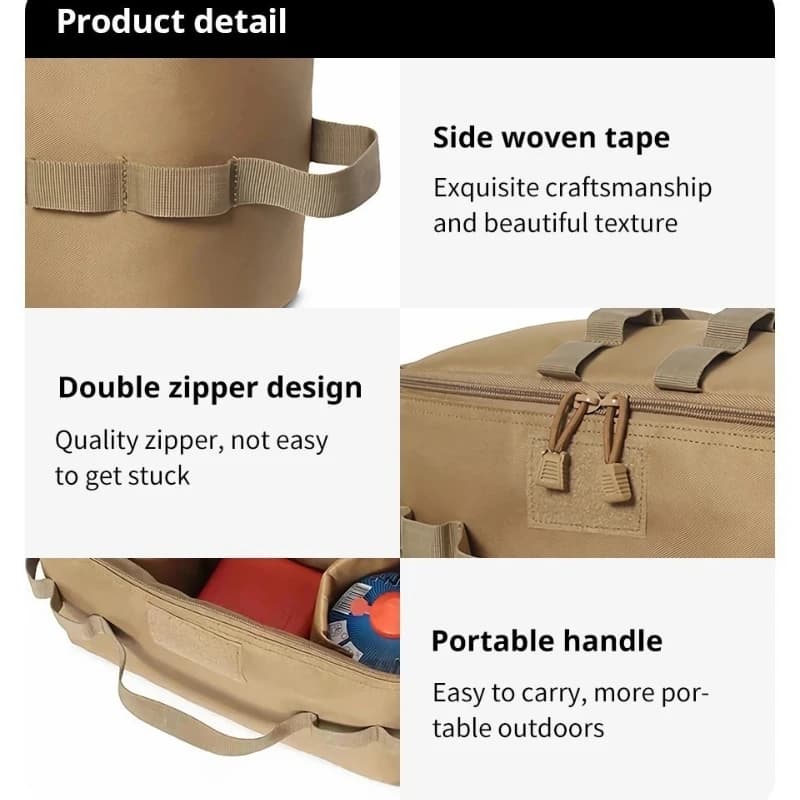 حقيبة تخزين خزان الغاز للتخييم في الهواء الطلق بسعة كبيرة لحمل الأدوات وأواني الطهي - 4