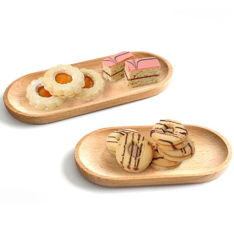 Walnut Wooden Tray Ins Wind Small Wooden Plate Japanese Rectangular Dinner Plate Cake Bread Coffee Tea Solid Wood Plate Tray - 6