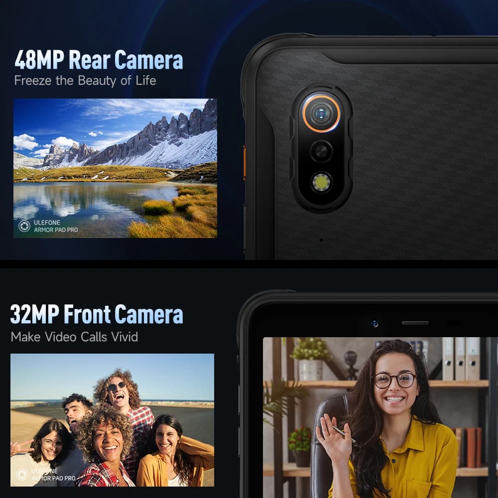جهاز Ulefone Armor Pad Pro لوحي متين IP68/IP69K 4G MT8788 لوحي ذاكرة وصول عشوائي 16 جيجابايت (8+8 جيجابايت ذاكرة وصول عشوائي) ذاكرة قراءة فقط 128 جيجابايت 48 ميجابكسل Android 7650 مللي أمبير في الساعة - 3