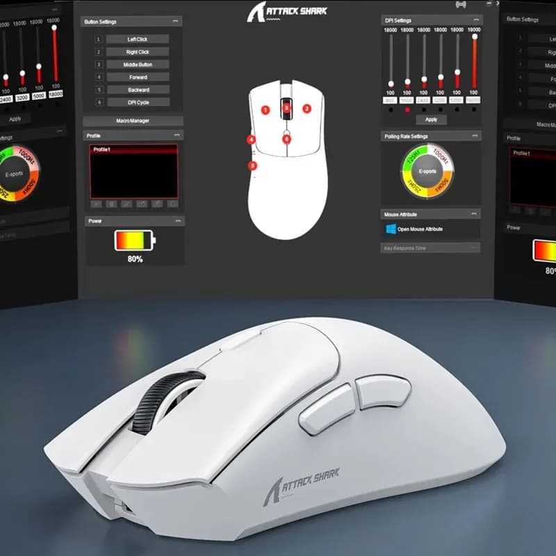 ماوس الألعاب اللاسلكي Attack Shark R1 X11، 18K DPI PAW3311، ثلاثي الوضع بلوتوث/2.4GHz/سلكي، خفيف الوزن، ماوس ألعاب ماكرو - 6