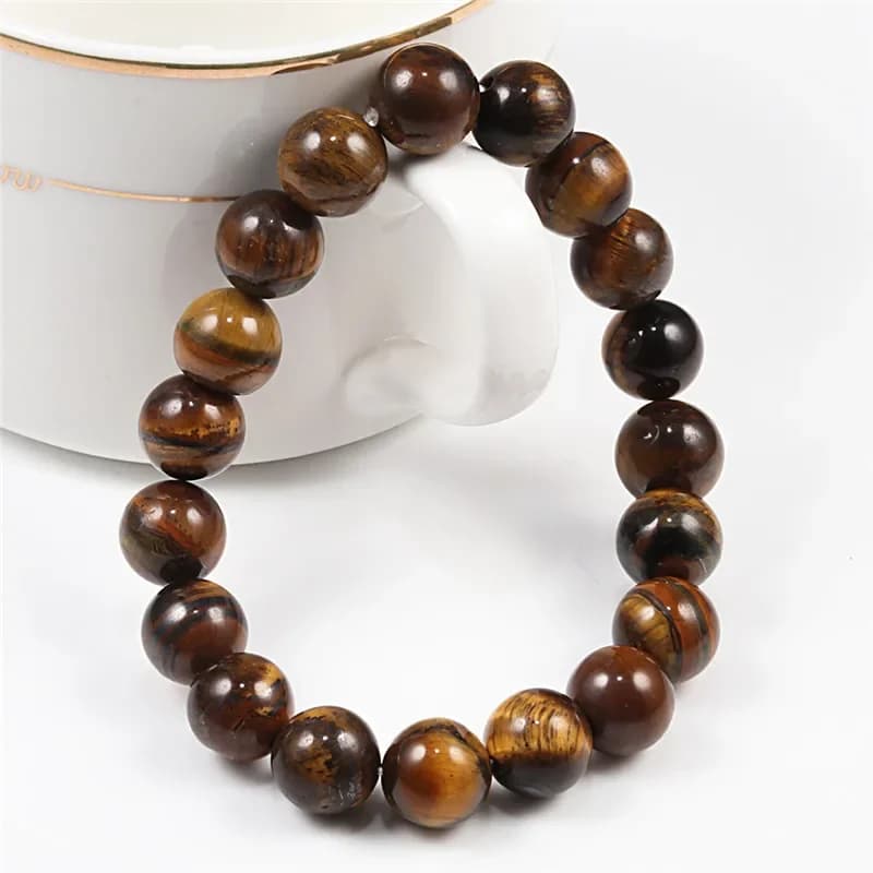 6mm 8mm Natural Tiger Eye Bangle High Quality Men Natural Energy Stone Beads Healing Bracelet Fashion Women Jewelry Gift Pulsera - 4