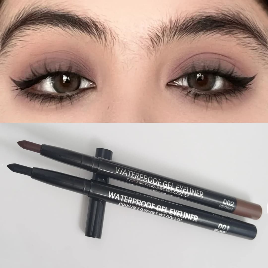 3 قطع قلم تحديد عيون ضد الماء جل حريري مات بني أسود تحديد مقاوم للتلطخ سريع الجفاف أداة مكياج عيون للمبتدئين - 3