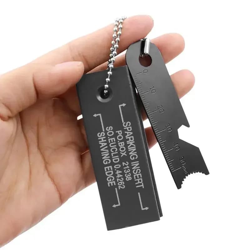 New Wilderness Survival Portable Flint Kit - Magnesium Fire Starter Stick with Wooden Handle for Camping Outdoor Equipment Tool - 4
