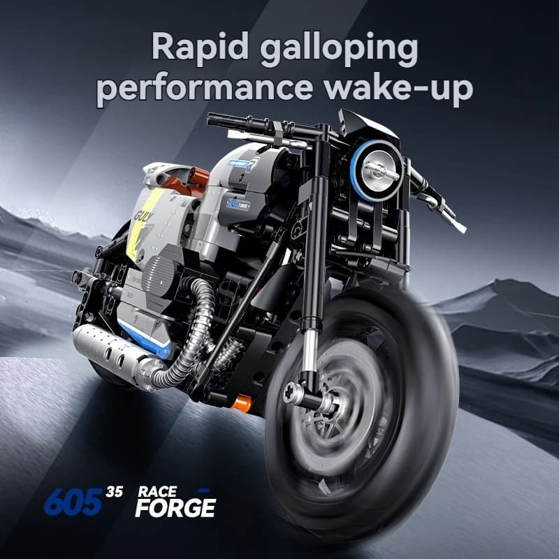 1:8 Motorcycle Building Blocks Sets Racing Retro Motorbike Racer Bricks Technical DIY tabletop decorations Toys for Kid Adult - 6