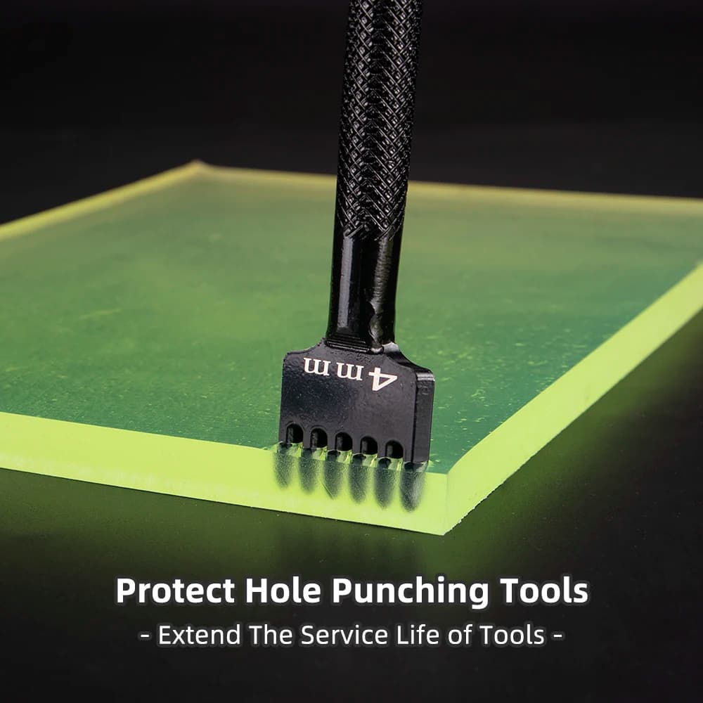 QJH الجلود لكمة حصيرة قطع المجلس قصف الوسادة ختم ثقب حقيبة أداة تخريم المطاط كتم مجلس للعمل الجلود Craft بها بنفسك الحرفية - 3