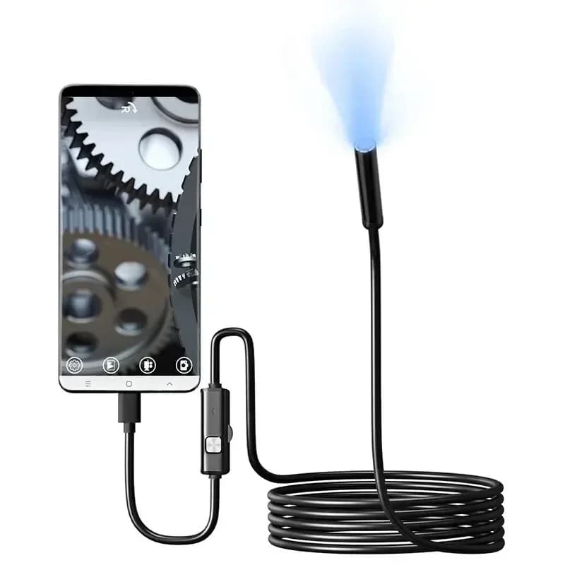 7.0MM TYPE-C Endoscope Camera IP67 Waterproof 6 LEDs Adjustable USB Android Flexible Inspection Borescope Cameras for Phone PC - 4