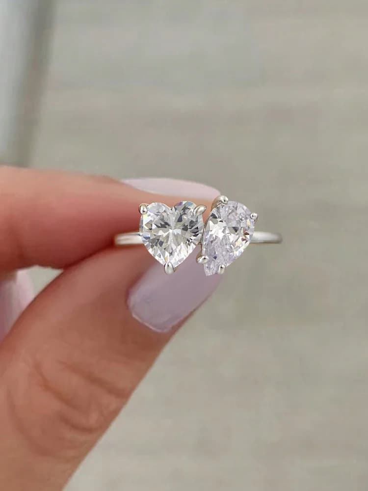 925 Sterling Silver Simplicity Classic Zircon Water Drop Ring For Women Engagement Wedding Luxury High Quality Fine Jewelry - 5