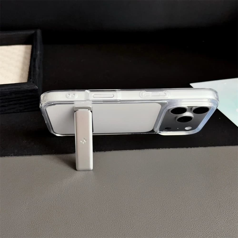 Spigen Ultra Hybrid Bracket Transparent Phone Case For iPhone 17 Pro Max 18 16 15 14 13 12 Kickstand Shockproof Clear Back Cover - 2