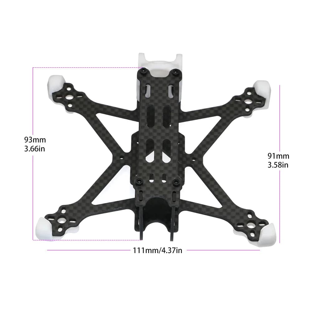مجموعة إطار Angel25 2.5 بوصة 118 مم من ألياف الكربون لطائرات RC FPV Racing Quadcopter تدعم محرك بلا فرشات 1103 1104 1206 - 2