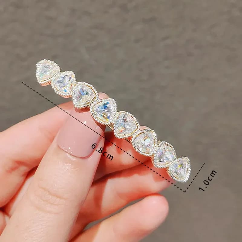 إصدار كوري جديد من دبوس شعر الربيع الكريستالي أنيق مرصع بالكريستال لإكسسوارات شعر السيدات - 5