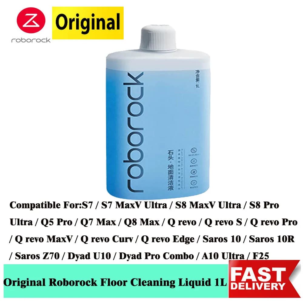 Original Roborock Floor Cleaning Solution 1L for S8 MaxV Ultra S8 Pro Ultra S7 Maxv Ultra Qrevo Curv Q Revo S Saros 10/10R/Z70