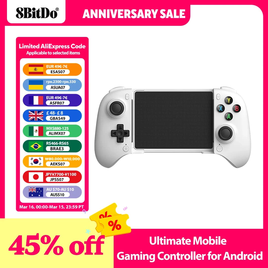 8Bitdo Ultimate Mobile Gaming Controller for Android with Hall Effect Triggers and Joysticks Game Accessories
